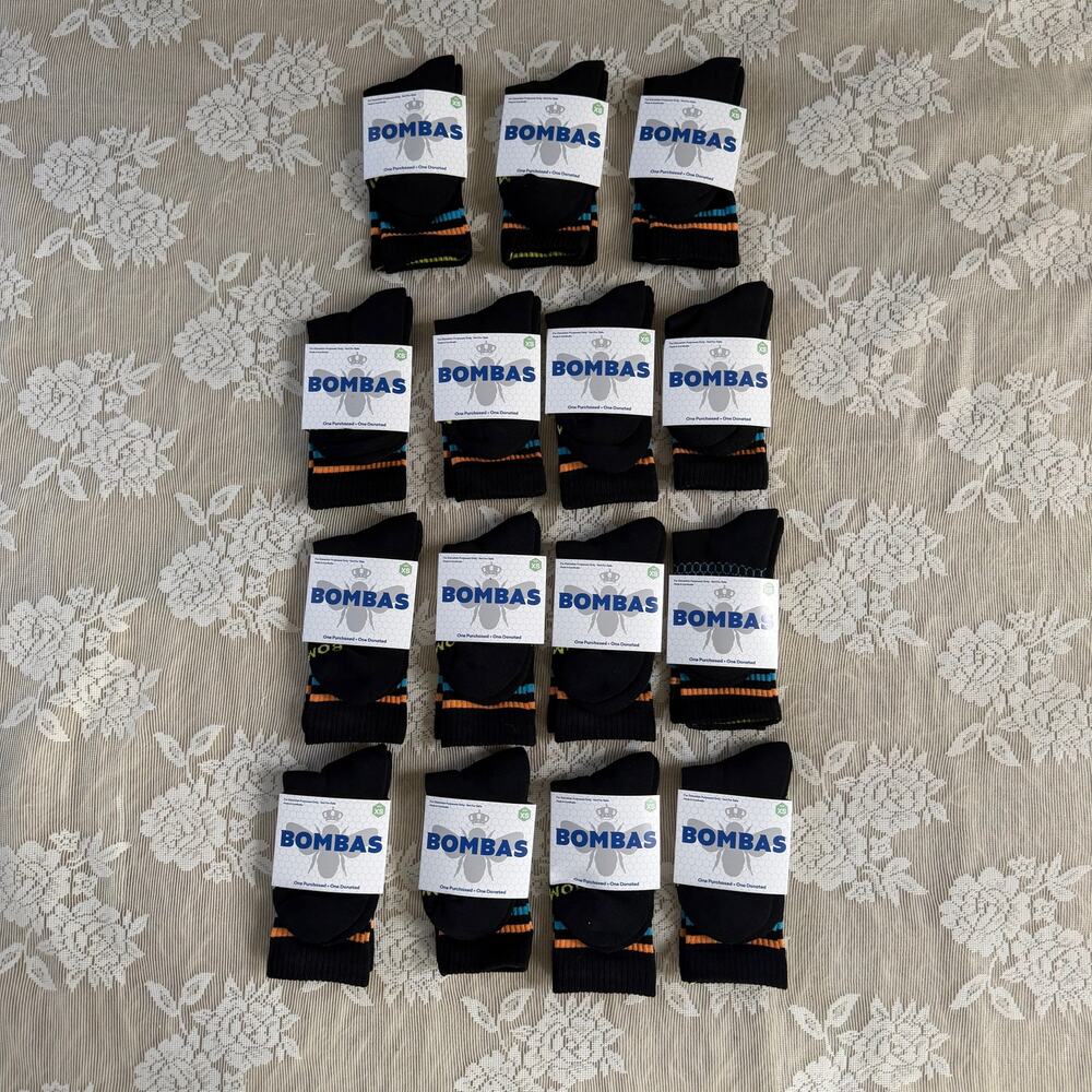 Bombas Performance Crew Socks Lot of 15 Size XS New